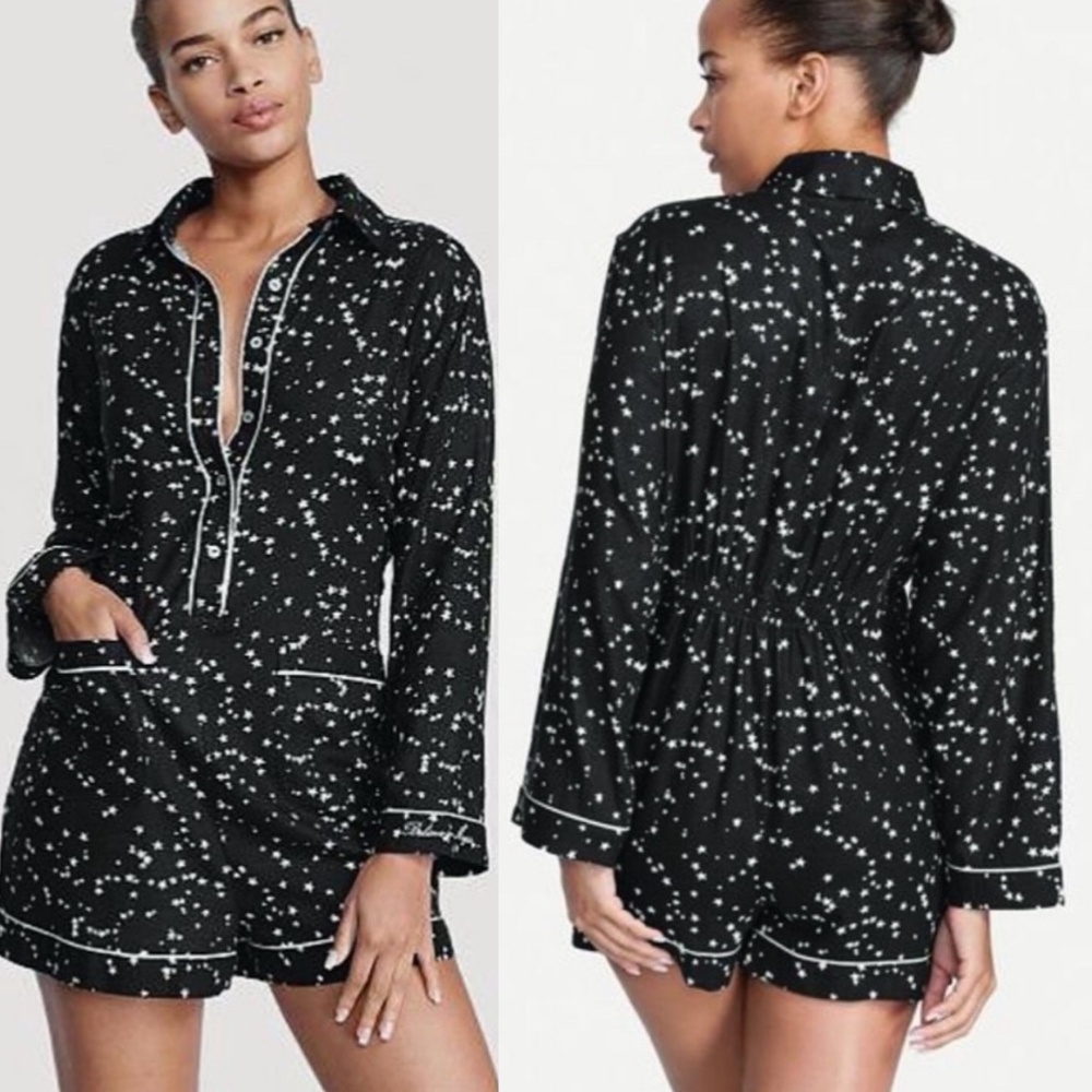 Victoria's Secret Star Print Sleep Short Romper Sz L